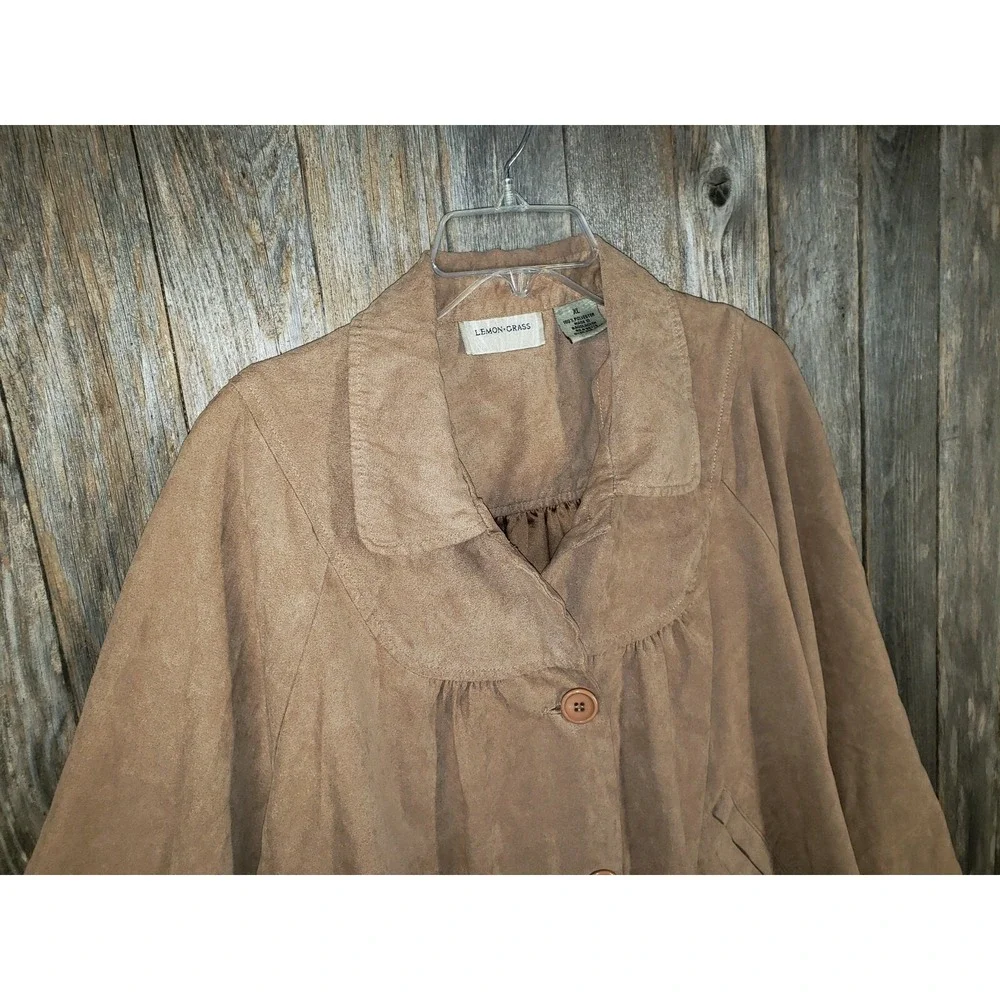 Lemon Grass XL Tan Beige Blazer Jacket‎ Cottage Boho Neutral Earthy Minimalist